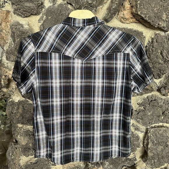 Dickies Shirt Men's Large XXL Blue Plaid Short Sleeve Pocket Button Workwear - Picture 7 of 10